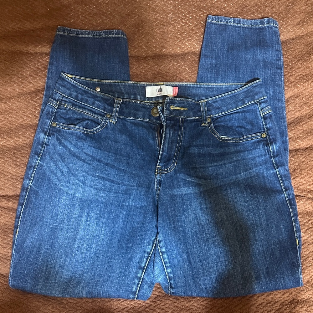 CAbi Women's Classic Blue Straight Leg Jeans - curvy skinny